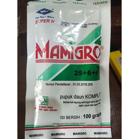 Jual Pupuk Daun Mamigro Suer N Kemasan Gr Shopee Indonesia