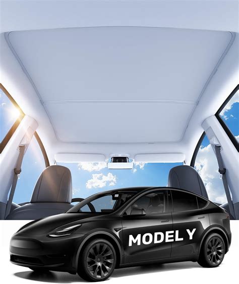 Zanch 2024 Upgrade Tesla Model Y Roof Sunshade No Sag Sun Protection