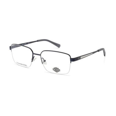 Harley Davidson Mens Blue Rectangular Eyeglass Frames Hd088209156