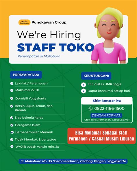 Lowongan Kerja Staff Toko Di Punokawan Group Lokerjogja Id