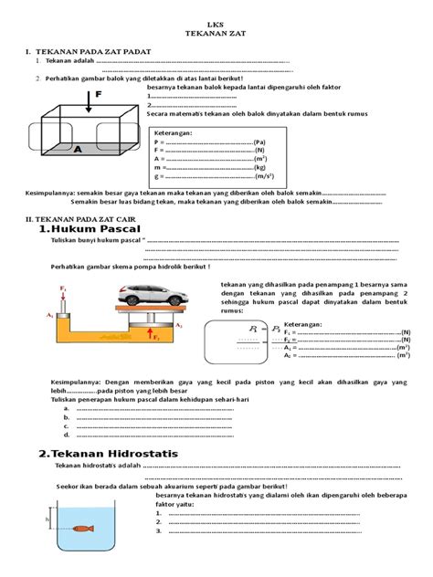 Soal Tekanan Zat Padat Kelas 8 Pdf Kunci Soal Siswa