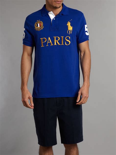 Polo ralph lauren Paris Polo Shirt in Blue for Men | Lyst