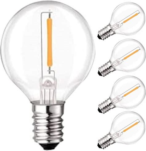 25 Pack G40 Replacement Bulbs 7 Watt G40 Globe Bulbs For String Lights