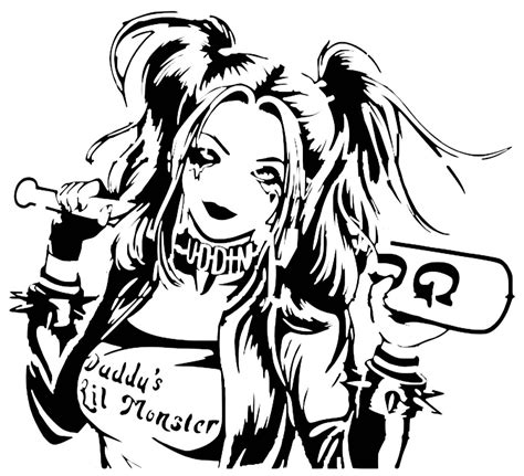 Harley Quinn Stencil 4 By Longquang On Deviantart