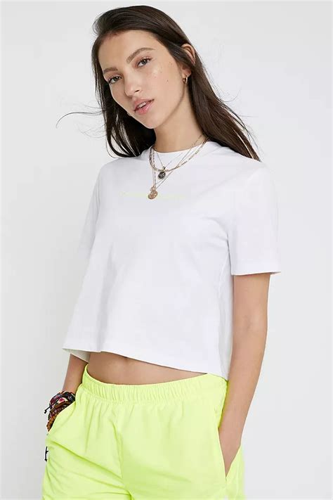 Calvin Klein Crop Top „institutional In Neonfarben Mit Logo Urban