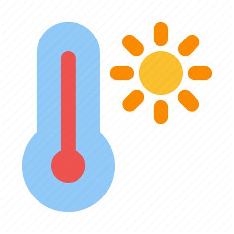 Hot High Temperature Thermometer Warm Weather Icon Download On