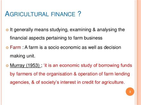 Agricultural Finance