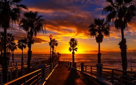 Sunset At The Oceanside Pier In The North County Of San Diego