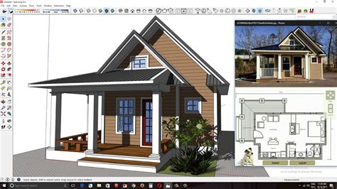 Sketchup Modeling One Bedroom House Plan From Photo H01 - Ma House Plan