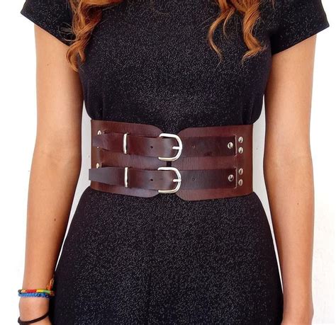 Wide Leather Belt Underbust Corset Belt Wide Black Belt Leather