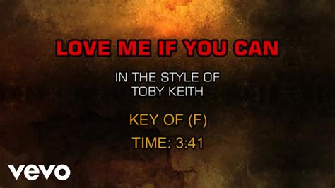 Toby Keith Love Me If You Can Karaoke Youtube Music