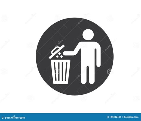 Trash Can Logo Icon Vector Illustration Stock Vector Illustration Of