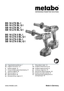 Manual De Uso Metabo Sb Ltx Bl I Atornillador Taladrador