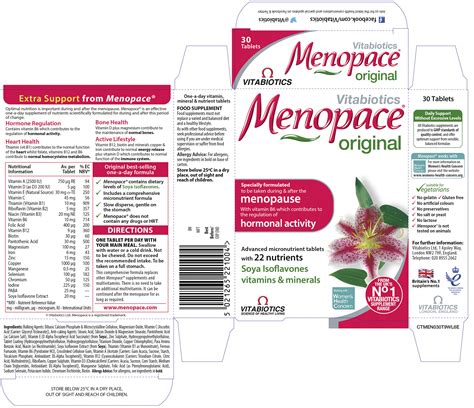 Vitabiotics Menopace Original - 30 tablets