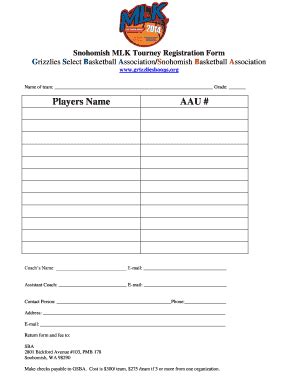 Fillable Online MLK Registration Form Fax Email Print PdfFiller