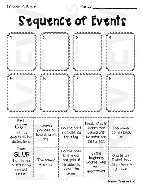 Sequence Worksheet For 3rd Grade