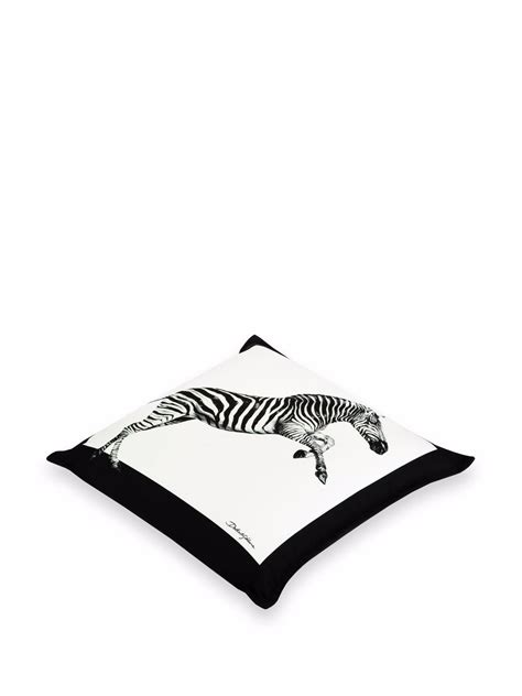 Dolce And Gabbana Small Zebra Print Canvas Cushion White Farfetch Ae