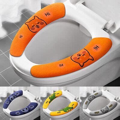 Bathroom Toilet Seat Closestool Washable Soft Warmer Mat Cover Pad