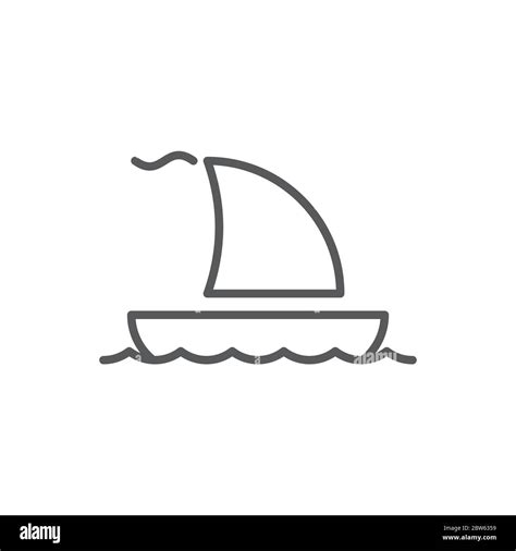 Sailing Ship Vector Icon Symbol Isolated On White Background Stock