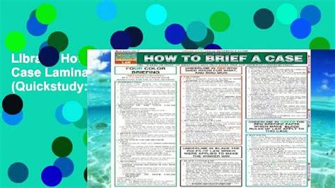 Library How To Brief A Case Laminated Reference Chart Quickstudy Law