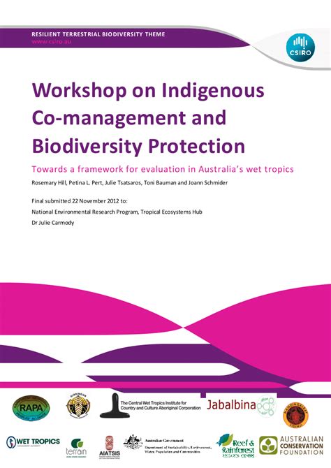 Pdf Workshop On Indigenous Co Management And Biodiversity Protection Towards A Framework For