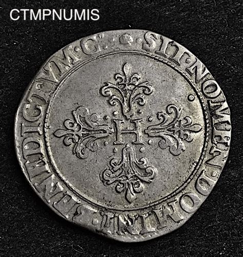 Monnaie Royale Henri Iii Franc Argent M Toulouse Ctmp Numis