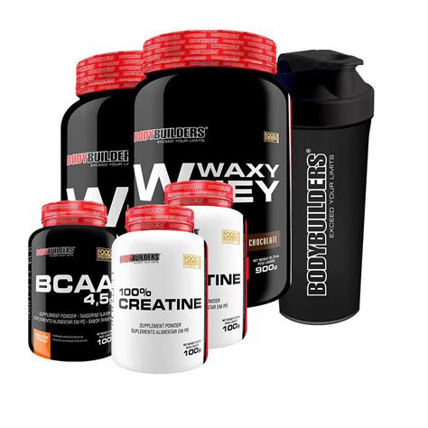 Kit 2 Waxy Whey 900g Cho Bcaa 100g 2 Creatina Coquete Submarino