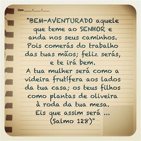 Salmo 128 Frases inspiracionais Frases motivacionais cristãs Frases