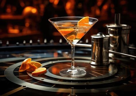 Premium Ai Image A Vesper Martini Cocktail With A Backdrop Of A