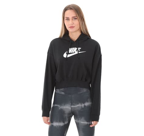 Nike W Nsw Club Flc Gx Crop Hdy Kadın Siyah Sweatshirt Yalı Spor