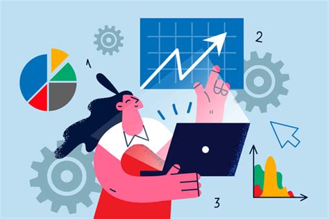 Stock Market Trader Vector PNG Images, Businesswoman Work On Laptop ...