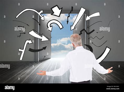 Composite Image Of Rear View Of Surprised Mature Businessman Posing