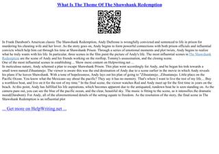 What Is The Theme Of The Shawshank Redemption | PPT