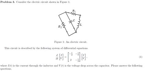 Solved Problem 3 Consider The Electric Circuit Shown In Chegg