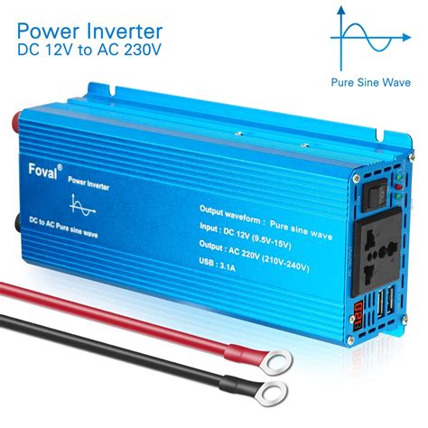 Pure Sine Wave Inverter Dc V To Ac V W Led Voltage Power