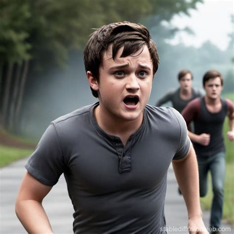 Josh Hutchersons Frightening Chase Stable Diffusion Online