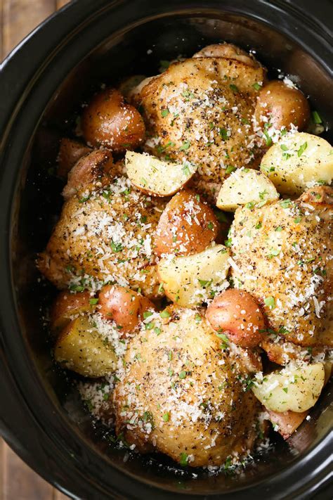 Slow Cooker Garlic Parmesan Chicken And Potatoes Damn Delicious Bloglovin’