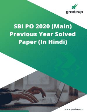 Fillable Online SBI PO 2020 Main Previous Year Solved Paper In Hindi