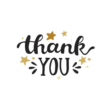 Premium Vector Thank You Handwritten Inscription