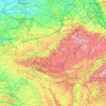 Carte Topographique Wallonie Altitude Relief