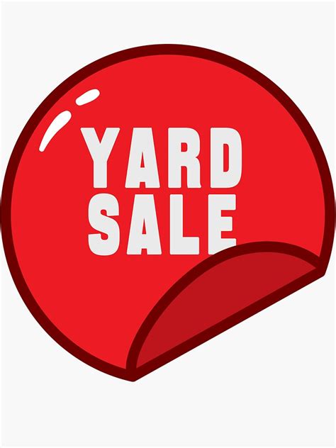 Yard Sale Label For Store Printable Round Garage Sale Sticker For