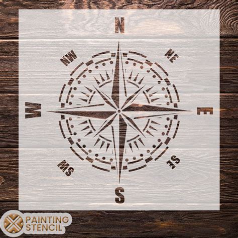 Compass Rose Stencil Compass Stencil Reusable Compass Painting Stencil Wall Decor Stencil