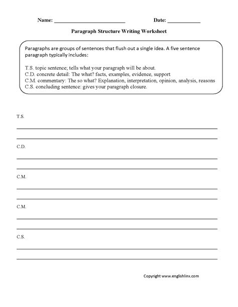 Paragraph Writing Worksheet For Class 3