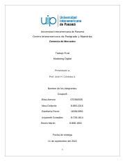 Gerencia De Mercadeo Trabajo Final Grupo 5 Docx Universidad