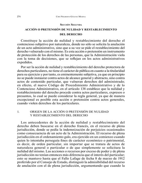 Constituye La Acci N De Nulidad Y Restablecimiento Del Derecho El