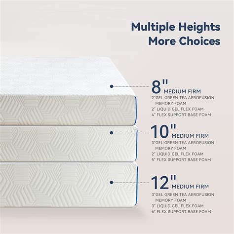 10 Inch Full Size Memory Foam Mattress With Removable Cover Gel Infused