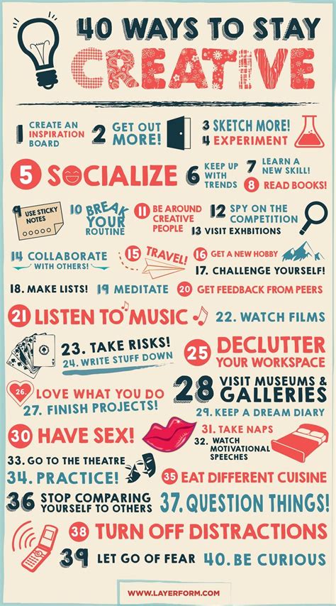 40 Ways To Stay Creative Infographic Layerform Design Co