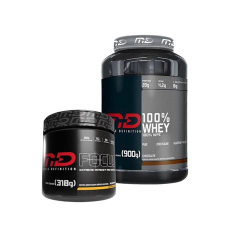 Kit Whey G Focus Pr Treino G Md Muscle Definition