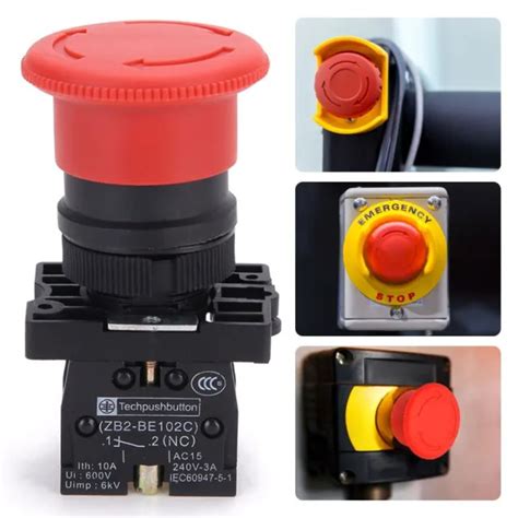 22MM EMERGENCY STOP Switch Mushroom Head Push Button Switch Knob Switch