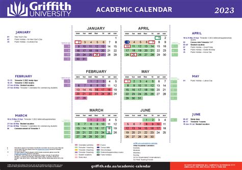 Griffith University Calendar Image To U